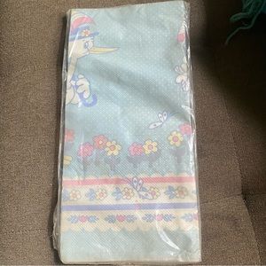 Vintage stork flowers butterfly umbrella baby shower party supply tablecover